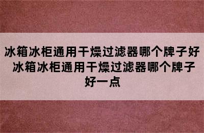 冰箱冰柜通用干燥过滤器哪个牌子好 冰箱冰柜通用干燥过滤器哪个牌子好一点